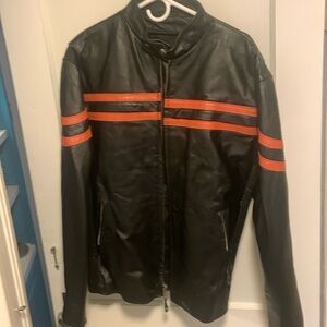 Men’s leather motorcycle jacket
